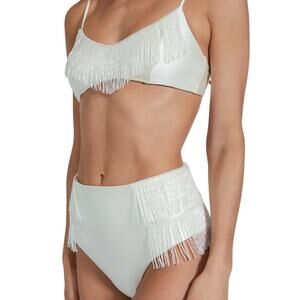 NWT $275 DEVON WINDSOR stretch satin and beading VIOLET VIVIENNE Bikini …